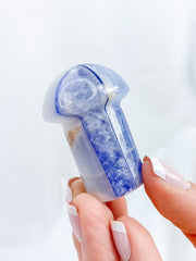 Onyx Blue Mushroom Carving
