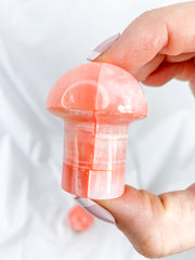 Onyx Orange Mushroom Carving