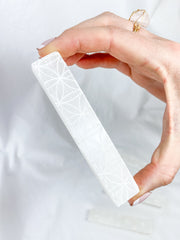 Selenite Seed of Life Natural Wand | Small