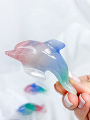 Tropical Onyx Dolphin Carving