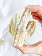 Green Onyx Cactus Carving | Medium