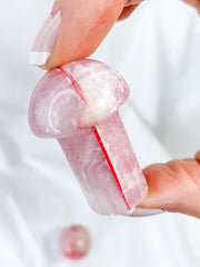 Onyx Pink Mushroom Carving