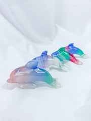 Tropical Onyx Dolphin Carving