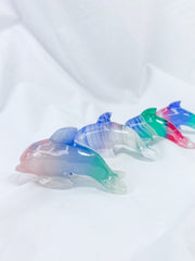 Tropical Onyx Dolphin Carving