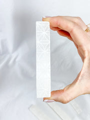 Selenite Seed of Life Natural Wand | Small