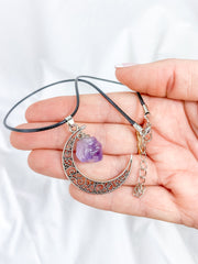 New Moon Amethyst Pendant