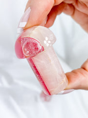 Onyx Pink Mushroom Carving