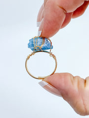 Apatite Gold Plated Ring Wire Wrapped