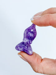 Lepidolite | Prayer Pose Feminine Yoga Carving