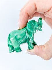 Malachite Elephant Carving