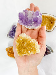 Meditation Divine Pair: Amethyst + Citrine | Large