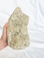 Glass Apophyllite Cluster with Druzy 3kg