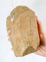Citrine CutBase Cluster with Calcite and Druzy Inclusions 1.4kg