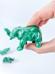 Malachite Elephant Carving