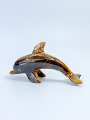 Tiger Eye Dolphin Carving