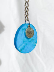 Worry Stone Keyring Dyed Blue Howlite