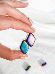Magnetic Hematite Rainbow Diamonds Pair 42g