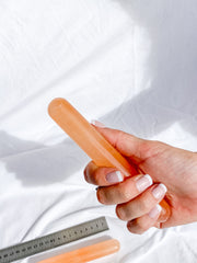 Selenite Energizing Peach Wand Rounded