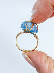 Apatite Gold Plated Ring Wire Wrapped