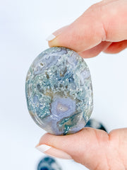 Moss Agate Worry Stone