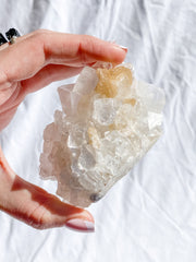 Glass Apophyllite Cluster with Stilbite 262g