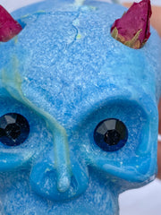 “Candles n Dreams” Sea Salt Skull Candle Blue