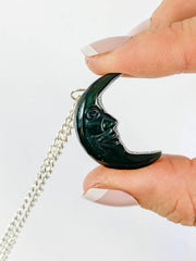 Black Obsidian New Moon Pendant