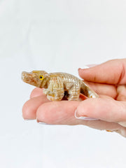 Jasper Crocodile Carving