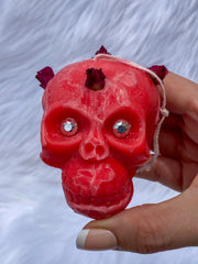“Candles n Dreams” Sugar Plum Skull Candle Pink