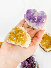 Meditation Divine Pair: Amethyst + Citrine | Large