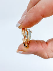 Aquamarine Gold Plated Ring Wire Wrapped