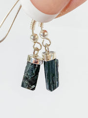 Black Tourmaline Natural Earring Small