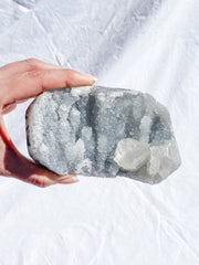 Chalcedony Cluster with Calcite inclusion 700g
