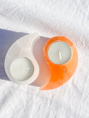Selenite Yin & Yang Polished Candle Base