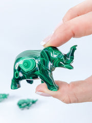 Malachite Elephant Carving