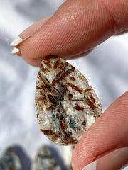 Astrophyllite Cabochon Natural Light Teardrop Small