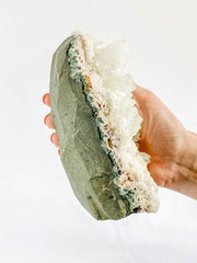 Apophyllite Stilbite with Inclusions CutBase Cluster 1.3kg
