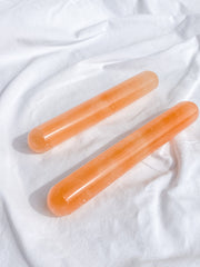 Selenite Energizing Peach Wand Rounded
