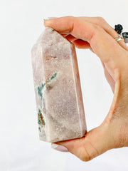Pink Amethyst Polished Point with Inclusions 199g