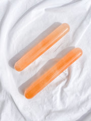 Selenite Energizing Peach Wand Rounded