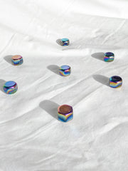 Magnetic Hematite Rainbow Hexagonal Pair 42g