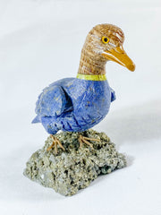 Peruvian Crystal Duck on Pyrite Cluster Carving 800g