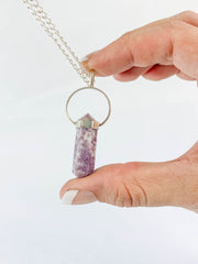 Lepidolite Double Terminated Pendant