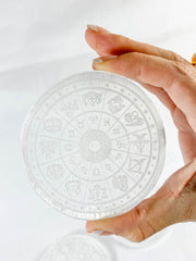 Selenite Astrology Plate Full Moon | Medium