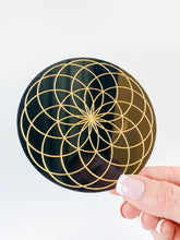 The Lotus of Life Sacred Geometry Grid Disc | Black Acrylic
