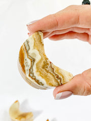Green Onyx New Moon Carving