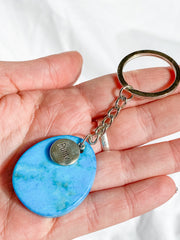 Worry Stone Keyring Dyed Blue Howlite