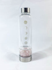 Gem Infused Lunar Phase Water Bottle | Rose Quartz