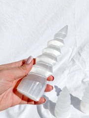 Selenite Unicorn Horn | Medium