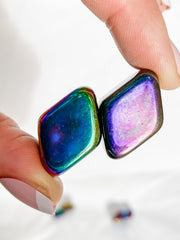 Magnetic Hematite Rainbow Diamonds Pair 42g